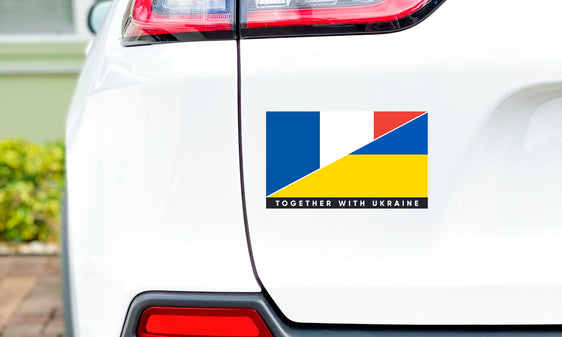 Наклейка на бампер Франція/Україна