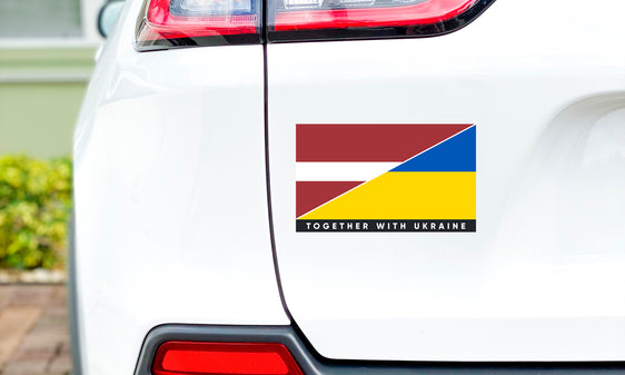 Наклейка на бампер Латвія/Україна