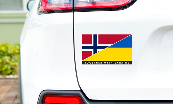 Наклейка на бампер Норвегія/Україна