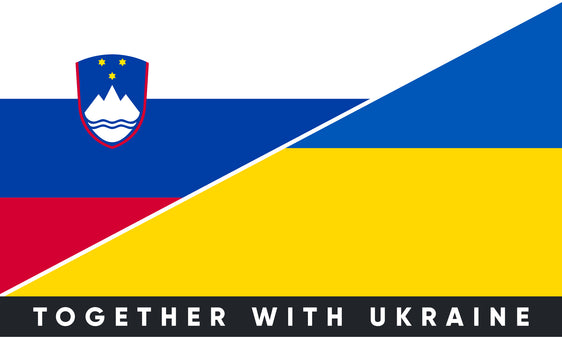 Наклейка на бампер Словенія/Україна