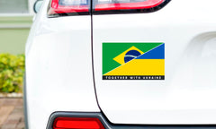 Наклейка на бампер Бразилія/Україна