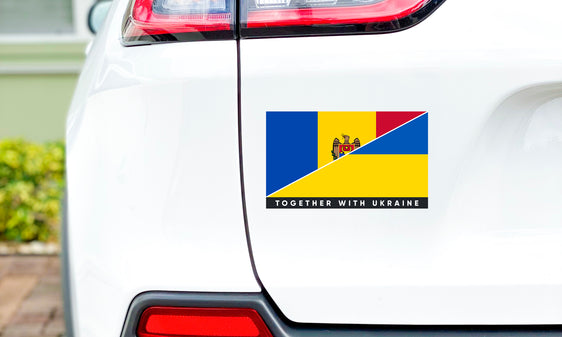 Наклейка на бампер Молдова/Україна