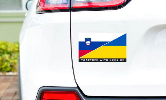 Наклейка на бампер Словенія/Україна
