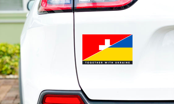 Наклейка на бампер «Швейцарія/Україна».